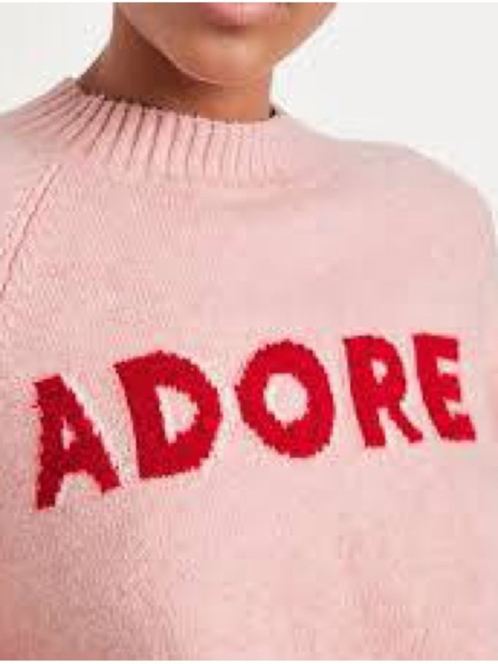 SoSoft Loose Crew-Neck Graphic Sweater Adore- Pink Size XXL - Picture 4 of 7